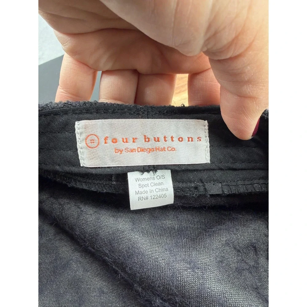 Four Buttons San Diego Hat Co Newsboy Cap Womens OS Black Wool Blend Cabbie Hat